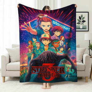 <span class=keywords><strong>Couverture</strong></span> en polaire <span class=keywords><strong>Stranger</strong></span> <span class=keywords><strong>Things</strong></span>, <span class=keywords><strong>couverture</strong></span> multifonctionnelle pour canapé, <span class=keywords><strong>couverture</strong></span> en polaire imprimée numériquement - Product Image 4