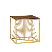 Offre Spéciale moderne salon meubles canapé ensemble de table en acier inoxydable table basse design or table d'appoint