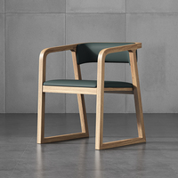 Chaises de salle à manger MULIGNA modernes et minimalistes en bois massif avec dossier et accoudoirs solides, coussins d'assise doux - Écologiques pour la maison, le bureau et le bar