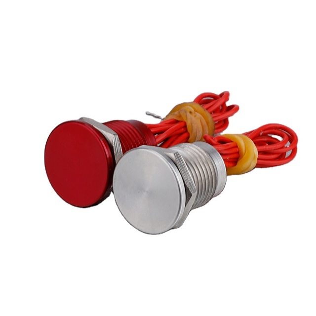 Ip68 Waterproof Capacitive Touch Switch 12Mm Flat Head 1No 2A Stainless Steel Momentary Wired Lead Piezo Switch