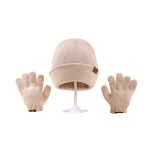 ชุดผ้าพันคอและหมวกเด็กพิมพ์ลายการ์ตูน 2 ชิ้น สำหรับเด็กชายและเด็กหญิง ผ้าฟลีซบุขนอุ่นสำหรับฤดูหนาว หมวกไหมพรมถัก ผ้าพันคอแบบอินฟินิตี้ - Product Image 1