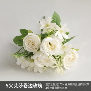 Decorazione Nuziale di Alta Qualità con <span class=keywords><strong>Rose</strong></span> e Fermagli per Capelli in Stile Antico, e <span class=keywords><strong>Rose</strong></span> Realistiche a Cinque Petali con Bordi Arricciati Stile Elsa - Product Image 5