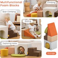 OEM/ODM Bestseller 7-teiliges Schaumstoff-Kletterblock-Set für Kleinkinder, Modulares Indoor-Sofa mit Plüschkissen, Beliebtes Kinderspielzeug