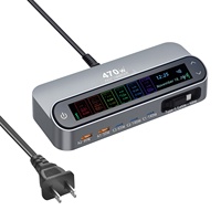 Nouveau chargeur de bureau rétractable 470W, chargeur multi-appareils GaN PD 405W avec affichage numérique, modèle de charge directe 140W