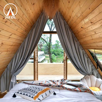 Maison en bois de luxe léger Jieol A2 pour restauration, espace privé, hôtels et complexes hôteliers en plein air, résistant aux UV, imperméable, ignifuge 3x3m