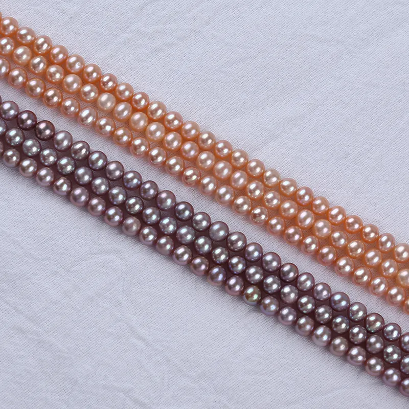 4-5mm AAA wholesale high quality natural round freshwater pearl beads strand