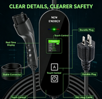 Chargeur EV portable 3,5 kW 16A avec connecteur Type 2 GBT, écran LCD, IP66, arrêt automatique, câble de charge EV domestique