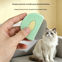 Peigne compact pour animaux de compagnie, peigne anti-puces en métal à dents fines, peigne de toilettage pour chat et chien avec pointes arrondies pour petits animaux à peau sensible