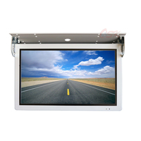 OSK-Pantalla de vídeo LCD para coche, monitor de bus HD de 21,5 pulgadas abatible hacia abajo, entrada AV/1/2 ", entrada de 12 y 24V, pantalla LCD para techo