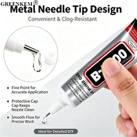 Pegamento para Uñas B-7000 de 15 ml con Punta de Aguja de Acero, Pegamento Transparente Multiusos para Decoración de Uñas con Pedrería