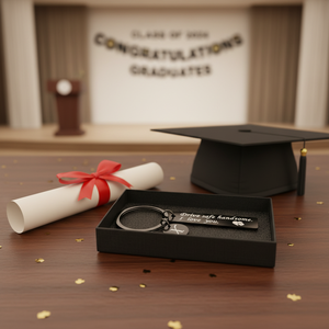 Porte-clés en acier inoxydable personnalisé avec impression UV de 26 lettres, luxe, conduite en toute sécurité, cadeaux de voiture personnalisés, cadeaux de remise de diplôme - Product Image 4