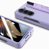Étui de protection télescopique QC20251250 avec dragonne et cordon pour Z Fold 6 5G, en cuir PU et PC, avec fente pour stylet intégrée, membrane de protection, modèle 13,9 cm