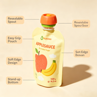 Pochette souple personnalisée avec bec verseur, emballage souple OEM pour purée de fruits pour bébés, qualité alimentaire, Doypack, marque privée acceptée