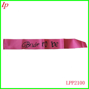 <b>Bride</b> To Be Satin <b>Sash</b> Pink Wedding Party Prop LPP2100 - Product Image 1