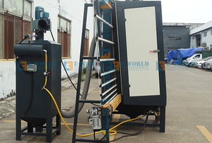 EWORLD Automatic Vertical Glass <b>Sandblasting</b> Machine with PLC Control Motor As Core Component - Product Image 5