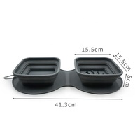 Vente chaude Accessoires pour animaux de compagnie en silicone d'extérieur Mangeoire pour animaux de compagnie pliable double anti-étouffement à alimentation lente Bol pour chat et chien