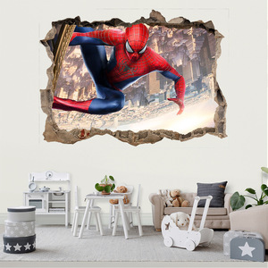 Autocollant mural <span class=keywords><strong>3D</strong></span> <span class=keywords><strong>Spiderman</strong></span> en PVC, style Art déco, pour chambre d'enfant, décoration intérieure, cadeau de rentrée scolaire ou d'anniversaire - Product Image 6
