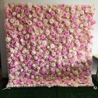 Mur de fleurs artificielles en soie rose enroulable de luxe pour mariage et extérieur, livraison rapide
