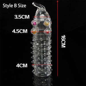 Estimulación del punto G para prolongar la eyaculación del pene, condón reutilizable, extensor <span class=keywords><strong>de</strong></span> pene, juguetes para hombres - Product Image 6