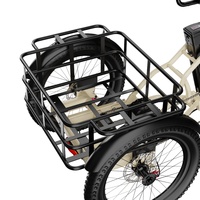 Tricycle électrique pliable en alliage d'aluminium pour le transport de marchandises, batterie 48V 18Ah, frein à disque à huile, moteur brushless 500W, entrepôt UE