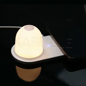 USB Powered Indoor Bedroom Dimmable Touch Control Light LED Wireless Charger For Phone
