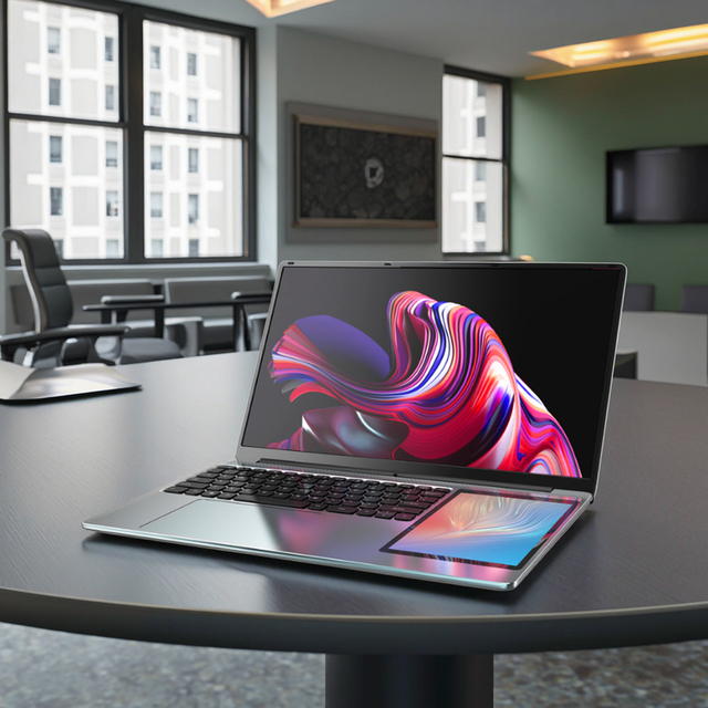 Wholesale 15+7 Inch Dual Screen 1920x1080 Ips Business Laptops Pc Portable LaptopN100 11 Generation Dual Touch Screen Laptop
