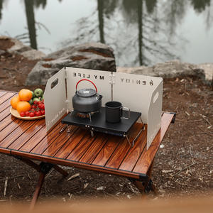 Mesa plegable portátil para acampar con estufa tipo araña, mesa de cocina de aleación de aluminio para exteriores, para mochileros y picnics - Product Image 2