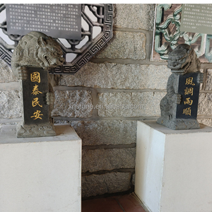 Jardín chino al aire libre piedra de granito verde Natural tallada talla grande Fu-Dog-estatuas Foo Dogs escultura gran León de Beijing - Product Image 4