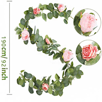 Guirlande de fleurs artificielles en soie d'eucalyptus imperméable de haute qualité à 48 têtes, décoration de table pour la rentrée scolaire, fête à domicile, verdure