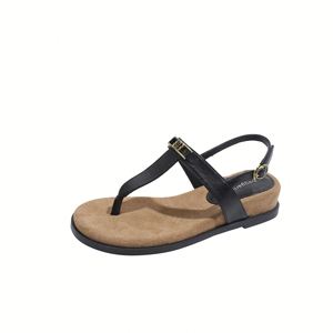Sandalias de Piel de Oveja con Correa en T Estilo Vintage para Mujer, Sandalias de Verano con Hebilla Metálica - Product Image 6