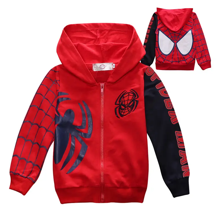 2 color new spring children's spider man clothing boy cool Kids Clothing suit children's spiderman suit costume pants+coat