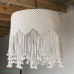 Abat-jour en macramé tissé à la main de haute qualité, lustre bohème, éclairage suspendu à prix avantageux - Product Image 2