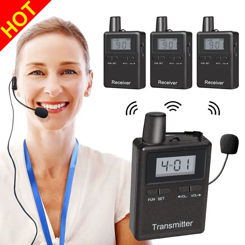 one way 80 CH RC2406 Factory Directly Quality Assurance Educational Training Wireless audio Guide System for tour guide