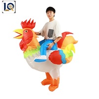 Costume de mascotte de cycliste de Noël transfrontalier, dessin animé, unisexe, pour adulte, accessoires de performance pour fête, festival, coq gonflable coloré