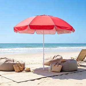 Sombrilla de Playa Resistente de 150 cm de Radio, con Revestimiento Plateado, Resistente a los Rayos UV, con Doble Varilla, para Jardín y Playa - Product Image 1
