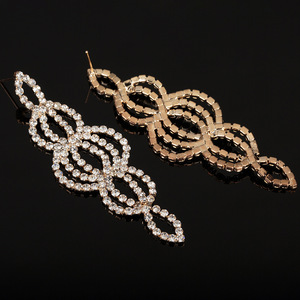 ต่างหูแฟชั่น E446 สไตล์ชาติพันธุ์ ประดับเพชรเต็มวง ต่างหูห่วงโลหะผสมสำหรับผู้หญิง - Product Image 5