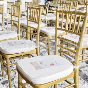 Chaise de mariage Chiavari empilable en fer avec coussin, vente en gros, acrylique et acier inoxydable pour les fêtes en plein air et les hôtels - Product Image 3