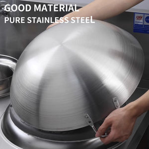 مقلاة تجارية من الفولاذ المقاوم للصدأ YIYIAN ، طباخ غاز تقليدي كبير للمطبخ بمقبض مزدوج - Product Image 2