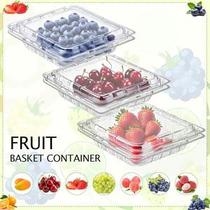 Vente en gros de boîtes en plastique à clapet Récipient en plastique jetable pour fruits en PET avec trou pour tomates, cerises, bleuets - Product Image 4