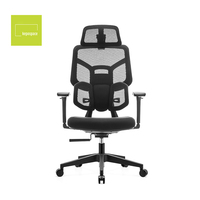 KEPO Chaise de bureau ergonomique de luxe avec accoudoirs réglables, support lombaire mobile et dossier haut en maille – Chaise de direction