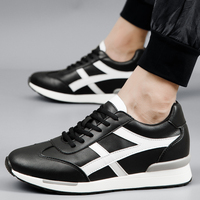 Sneakers da uomo in vera pelle scarpe da ascensore nere per aumentare l'altezza delle scarpe da uomo lusso bianco Casual 6cm con sollevamento Casual