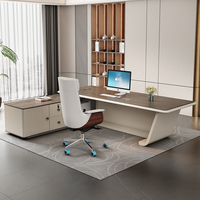 Bureau de Direction en Bois sur Mesure, Grand, Moderne et de Luxe, avec Chaise, Mobilier de Bureau Exécutif