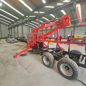 Offre Spéciale 6ton Tracteur Power Timber Trailer Log Trailer avec 4.7m de longueur Grue Log Trailer avec bras - Product Image 3