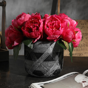 6-Headed Peony Artificial Flowers Silk High Simulation Wedding Home Decor Bouquet - Product Image 1
