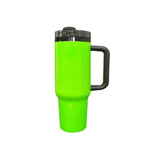 Vaso Personalizado con Logotipo, Libre de BPA, Espejo Verde Plateado, Negro con Colores Neón, Sublimación, con Asa y Pajita - Product Image 4