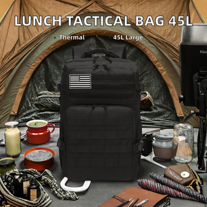 Customized Fashion Tactical <b>Backpack</b> 45L Internal <b>Frame</b> Zipper Cup Holder Molle Gym Unisex Insulated Thermal Cooler Nylon Lining - Product Image 2