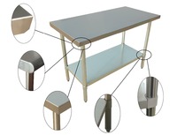 Table de travail pour cuisine commerciale XIANGYING certifiée NSF, plateau en acier inoxydable avec rebord de 4 pouces