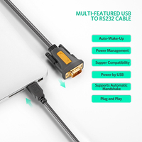 Adaptador de Puerto USB2.0 a RS232 FTDI COM con 1M 1,5 m 2M PVC Jacket Cable coaxial de par trenzado para PC PDA GPS