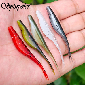 Spinpoler Tiny Fluke 7cm Finesse Jerkbait Señuelo <span class=keywords><strong>de</strong></span> Pesca Suave Mini Vientre Profundo Horquilla Cola Drop Shot <span class=keywords><strong>Nariz</strong></span> Gancho Weedless Rig Pesca - Product Image 2
