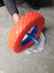 Roue en mousse de haute qualité 16 pouces 4.80/4.00-8 en PU pour brouette, chariot de jardin, travaux agricoles et de construction, OEM - Product Image 5